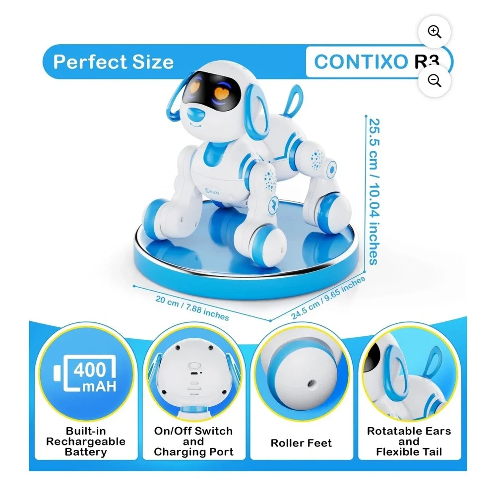 Contixo Woofy R3 Puppy Robot‎ Dog Pink Interactive Touch Remote Control Toy New